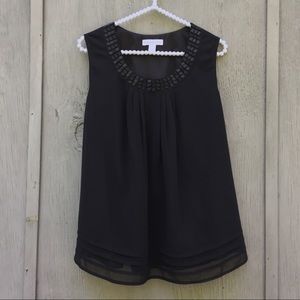 NWOT Bead Embellished Sleeveless Chiffon Top